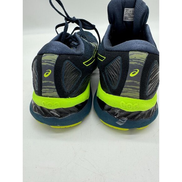 Asics Mens Gel-Nimbus 19 Running Shoes Size 9 Blue Neon Green Activewear Lace Up - Picture 7 of 16